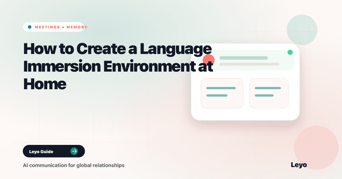 How to Create a Language Immersion Environment at Home